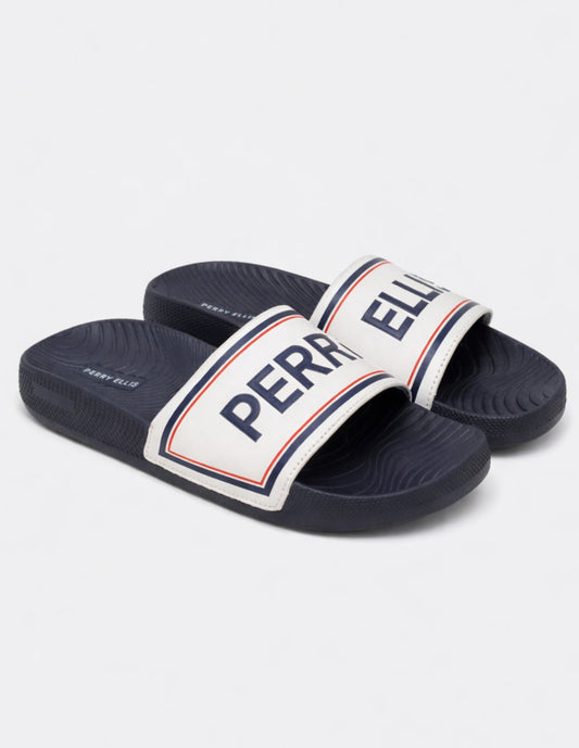 Sandalia Multicolor Tipo Slide Logo Perry Ellis Confort