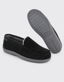 Pantufla Mocasín Slip-On Keon Negro Texturizado