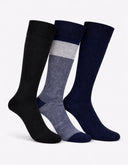 Kit 3 Pares Calcetín Fantasía Fusionados Negro Azabache