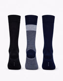 Kit 3 Pares Calcetín Fantasía Fusionados Negro Azabache