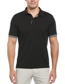 Polo Negro con Tecnología Moisture Wicking y Cuello Tejido