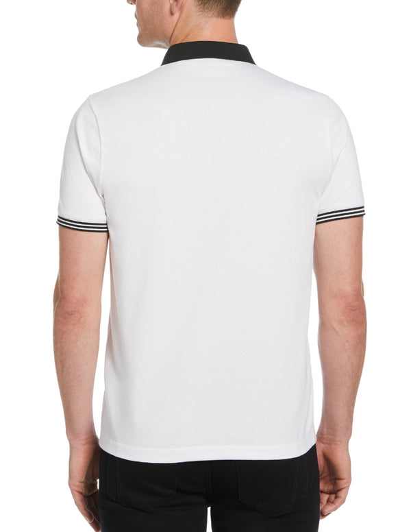 Polo Blanco Bright con Tecnología Moisture Wicking y Cuello Tejido