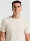 Playera Beige Birch de Algodón con Cuello Redondo Corte Slim