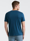 Playera Azul Wing Teal con Cuello Redondo y Manga Corta