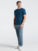 Playera Azul Wing Teal con Cuello Redondo y Manga Corta