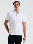 Polo Blanca de Manga Corta Interlock