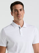 Polo Blanca de Manga Corta Interlock