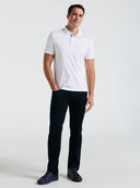 Polo Blanca de Manga Corta Interlock