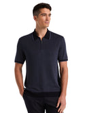 Polo Bi-Color con Cremallera Vintage Indigo