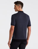 Polo Bi-Color con Cremallera Vintage Indigo