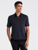 Polo Bi-Color con Cremallera Vintage Indigo