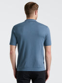 Polo Azul Mirage de Manga Corta con Cuello Abierto