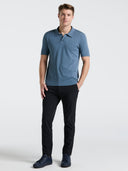 Polo Azul Mirage de Manga Corta con Cuello Abierto