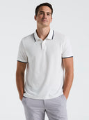 Polo Piqué Blanca de Manga Corta Algodón