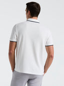 Polo Piqué Blanca de Manga Corta Algodón