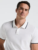 Polo Piqué Blanca de Manga Corta Algodón