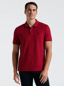 Polo Piqué Roja de Manga Corta de Algodón