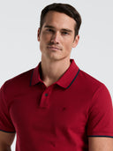 Polo Piqué Roja de Manga Corta de Algodón