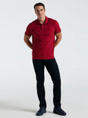 Polo Piqué Roja de Manga Corta de Algodón