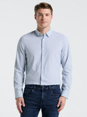 Camisa de Manga Larga Azul Mirage con Patrón Float