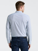 Camisa de Manga Larga Azul Mirage con Patrón Float