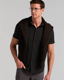 Camisa Slim Fit de manga corta con tejido seersucker