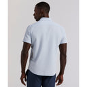 Camisa Seersucker Slim Fit de Manga Corta  Azul Kentucky