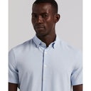 Camisa Seersucker Slim Fit de Manga Corta  Azul Kentucky