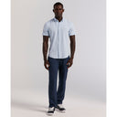 Camisa Seersucker Slim Fit de Manga Corta  Azul Kentucky