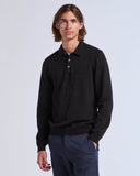 Suéter polo de manga larga con tejido jacquard y 3 botones