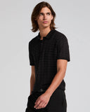 Suéter polo de algodón y modal con jacquard de cuadrícula
