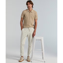 Pantalón Tricot Cropped Slim Tapered con Cordón Ajustable tono Dark Sapphire