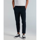 Pantalón Tricot Cropped Slim Tapered con Cordón Ajustable tono Dark Sapphire
