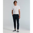 Pantalón Tricot Cropped Slim Tapered con Cordón Ajustable tono Dark Sapphire
