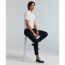 Pantalón Tricot Cropped Slim Tapered con Cordón Ajustable tono Dark Sapphire