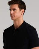 Suéter polo de manga corta con tejido jacquard y cuello abierto
