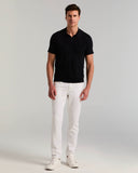 Suéter polo de manga corta con tejido jacquard y cuello abierto