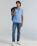 Polo de manga corta con tejido jacquard de textura geométrica