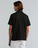 Camisa de manga corta con tejido jacquard seersucker