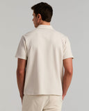 Camisa de manga corta con tejido jacquard seersucker