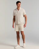 Camisa de manga corta con tejido jacquard seersucker
