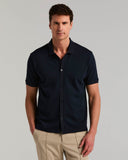 Camisa de manga corta con tejido jacquard acanalado