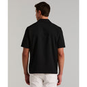 Camisa Seersucker Slim Fit de Manga Corta  Negro