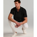 Camisa Seersucker Slim Fit de Manga Corta  Negro