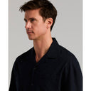 Camisa Oversized de Algodón Clipped Dobby con Doble Bolsa Dark Sapphire