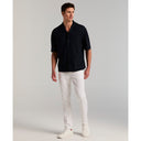 Camisa Oversized de Algodón Clipped Dobby con Doble Bolsa Dark Sapphire
