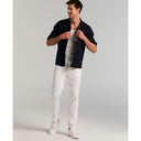 Camisa Oversized de Algodón Clipped Dobby con Doble Bolsa Dark Sapphire
