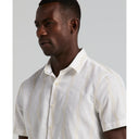 Camisa de Lino y Algodón con Estampado Waves Blanca