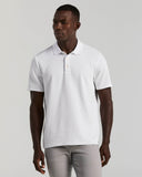Polo de manga corta con botones y textura jacquard geométrica