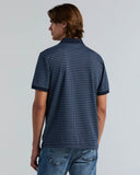 Polo de manga corta de algodón con tejido jacquard geométrico